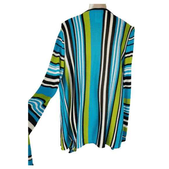 Evan Picone women's blue multicolor cardigan size L - Picture 3 of 3